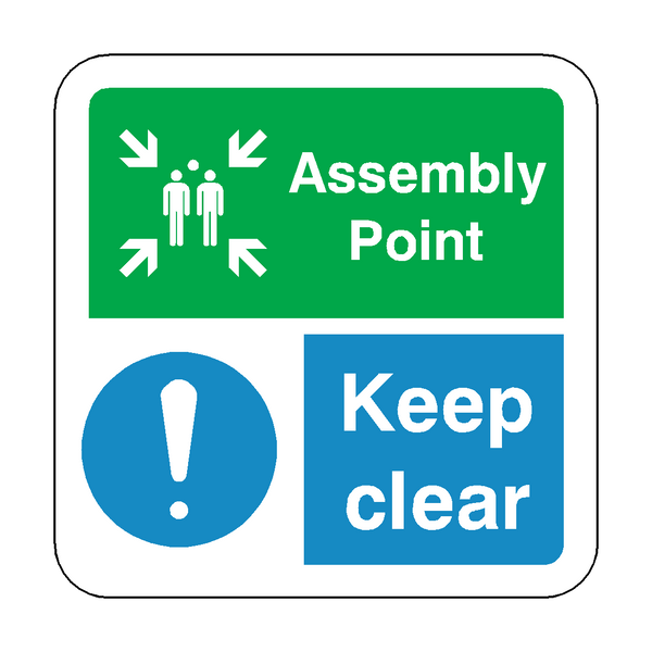 Assembly Point Keep Clear Floor Graphics Sticker | Safety-Label.co.uk