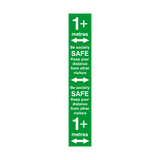 1 Metre Plus Distance Floor Marking Strip - Green | Safety-Label.co.uk