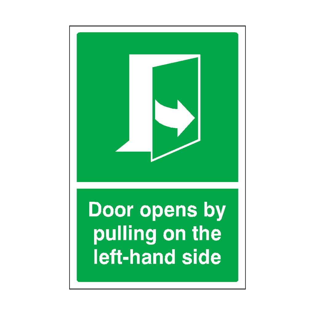 Pull Left. Sign Door Opens By Pulling On The Left-hand Side Sign