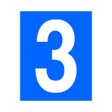 Blue Number 3 Sticker | Safety-Label.co.uk