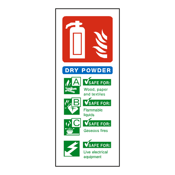 Dry Powder Fire Extinguisher Label | Safety-Label.co.uk