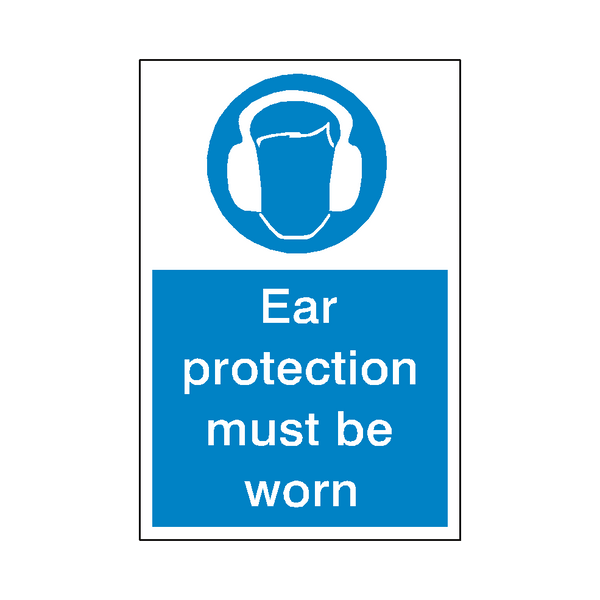 Ear Protection Sticker | Safety-Label.co.uk