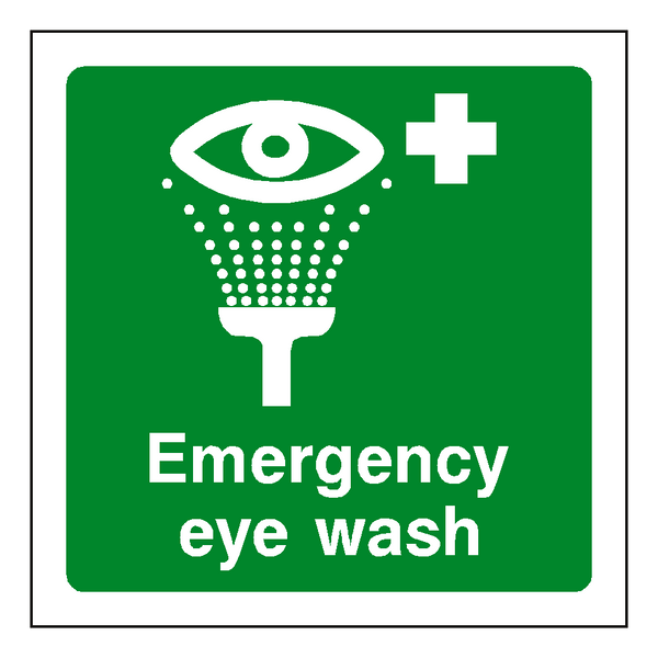 First Aid Emergency Eye Wash Sticker | Safety-Label.co.uk