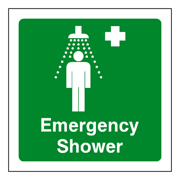 First Aid Emergency Shower Sticker | Safety-Label.co.uk