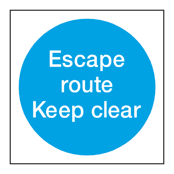 Escape Route Keep Clear Sticker | Safety-Label.co.uk