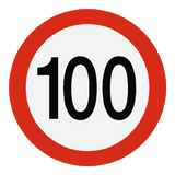 European 100 Kmh Speed Limit Sticker | Safety-Label.co.uk