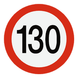 European 130 Kmh Speed Limit Sticker | Safety-Label.co.uk