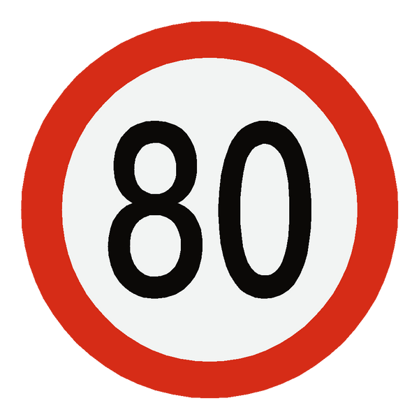 European 80 Kmh Speed Limit Sticker | Safety-Label.co.uk