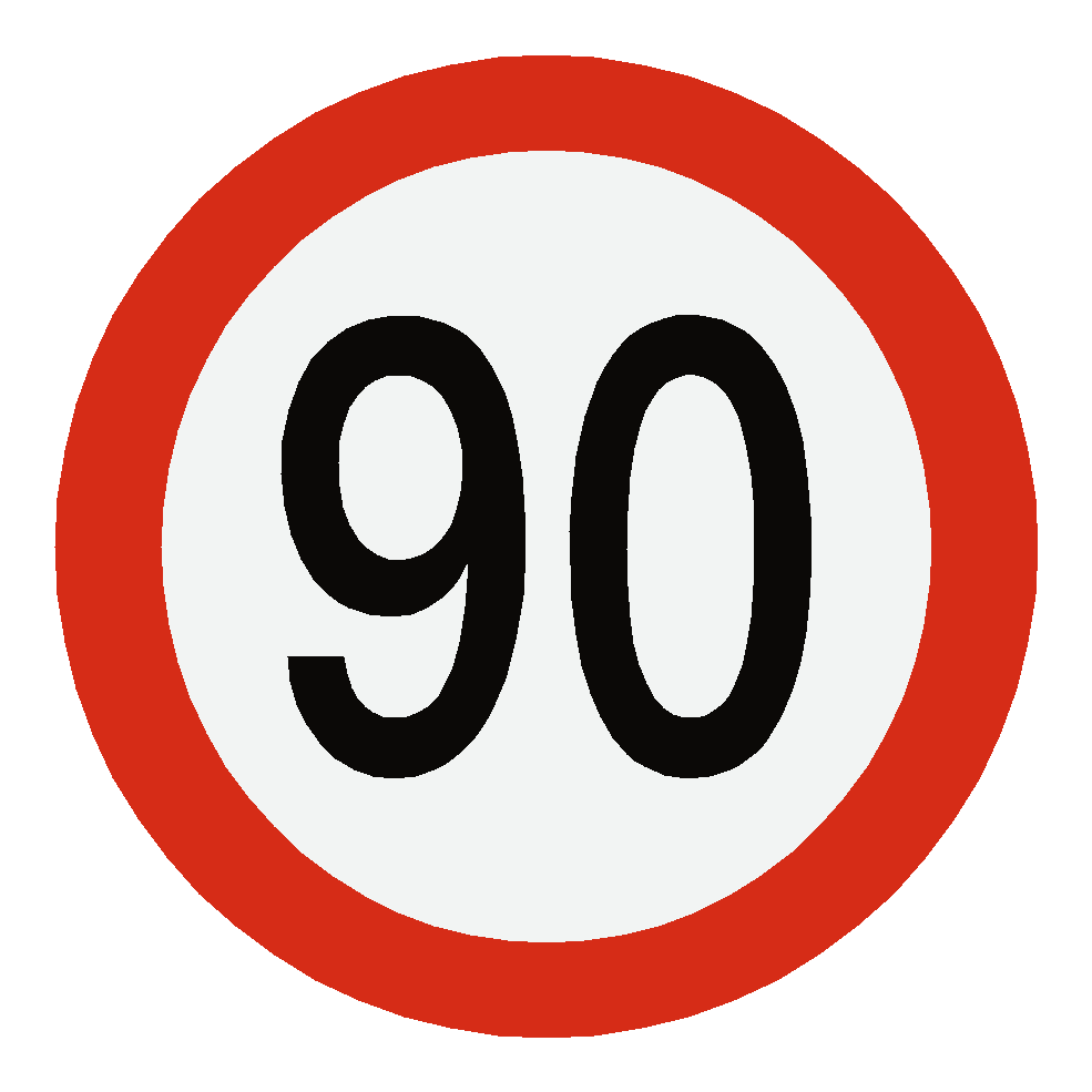 European 90 Kmh Speed Limit Sticker
