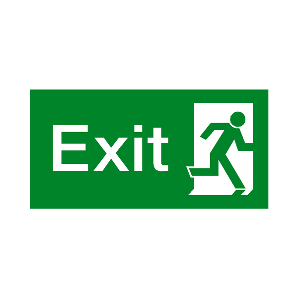 Exit Right Fire Exit Sign | Safety-Label.co.uk