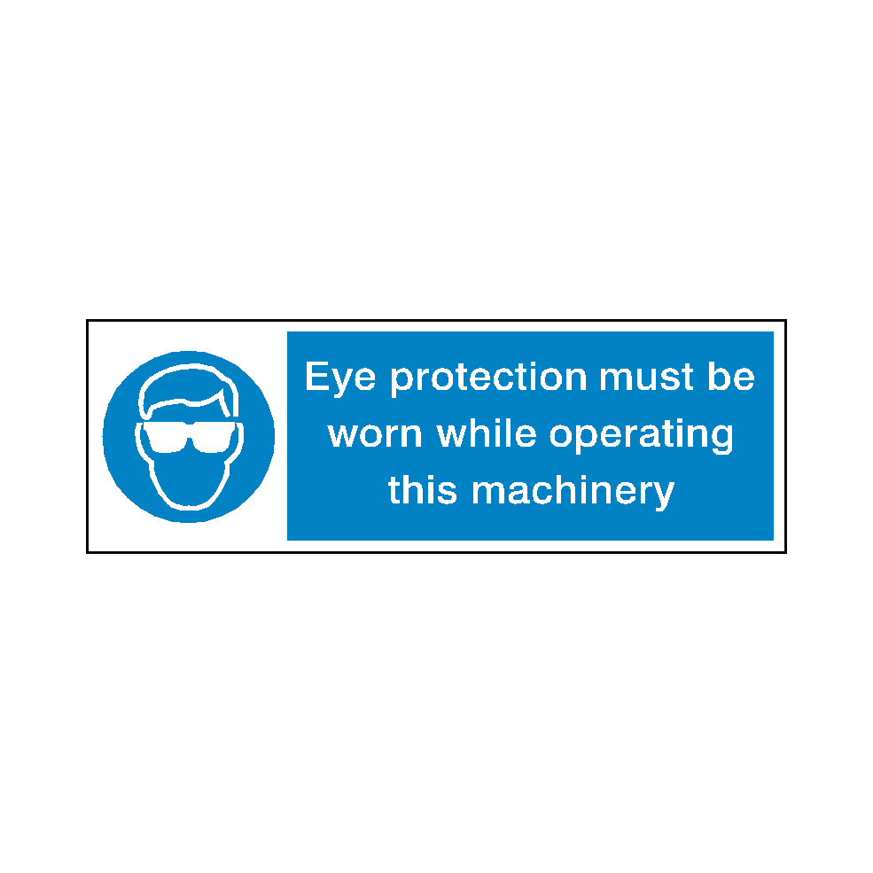 Eye Protection Operating Machine Sign Eye Protection Machine Safety Sign