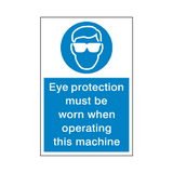 Eye Protection Machinery Sticker | Safety-Label.co.uk