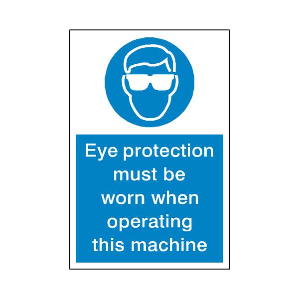 Eye Protection Machinery Sticker | Safety-Label.co.uk