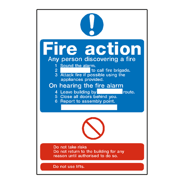Fire Action Notice Sticker | Safety-Label.co.uk