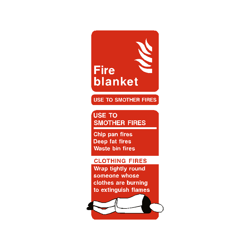 Fire Blanket Fire Extinguisher Sticker SafetyLabel.co.uk