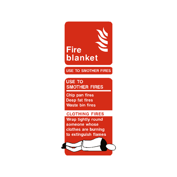 Fire Blanket Fire Extinguisher Sticker SafetyLabel.co.uk