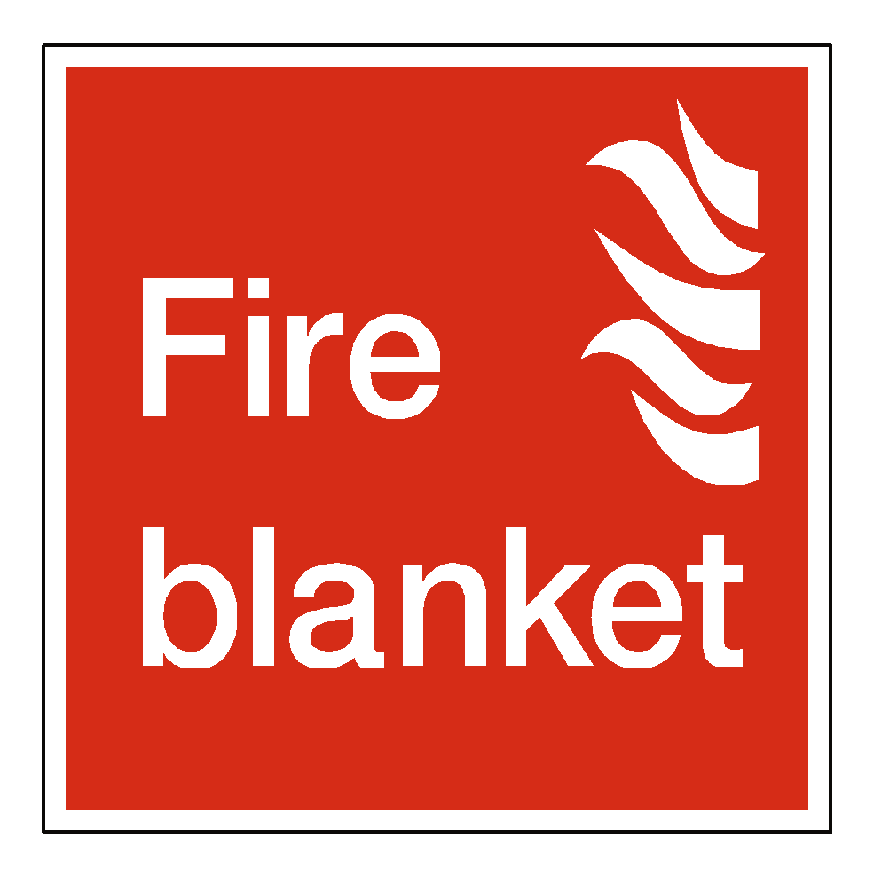 Fire Blanket Square Sticker SafetyLabel.co.uk