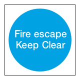 Fire Escape Keep Clear Sticker | Safety-Label.co.uk
