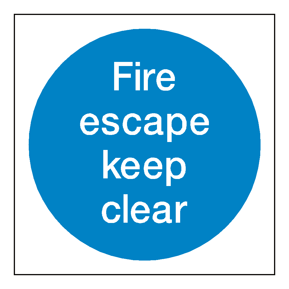 Fire Escape Keep Clear Sticker | Safety-Label.co.uk
