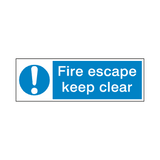 Fire Escape Keep Clear Label | Safety-Label.co.uk