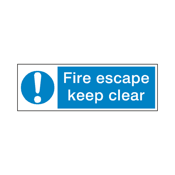 Fire Escape Keep Clear Label | Safety-Label.co.uk