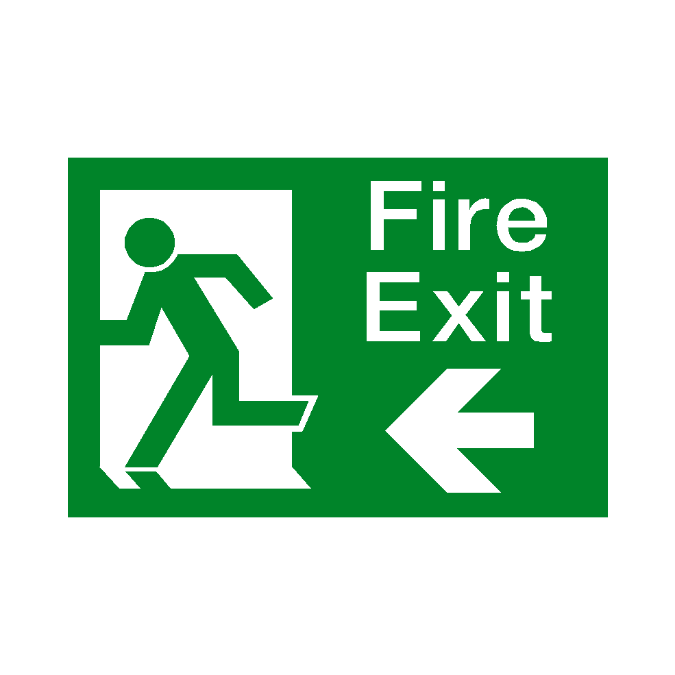 Fire Exit Arrow Left Sign | Safety-Label.co.uk