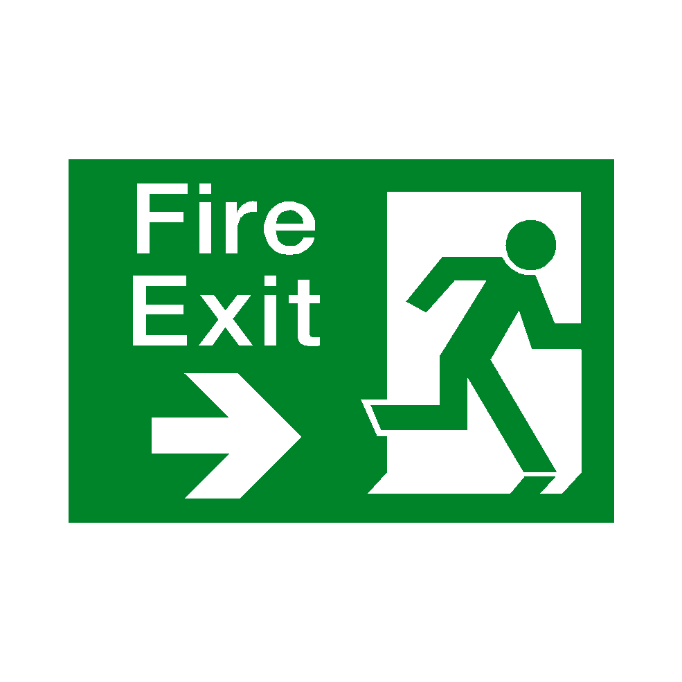 Fire Exit Arrow Right Sign | Safety-Label.co.uk
