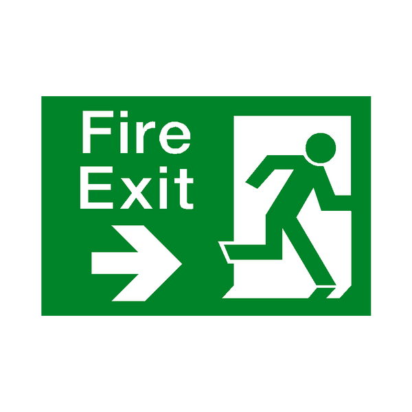 Fire Exit Arrow Right Sticker | Safety-Label.co.uk