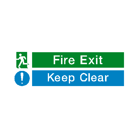 Fire Exit Keep Clear Safety Sticker | Safety-Label.co.uk