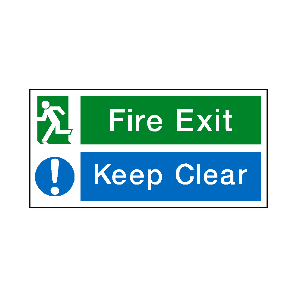 Fire Exit Keep Clear Sign | Safety-Label.co.uk