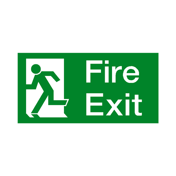 Fire Exit Left Sticker | Safety-Label.co.uk