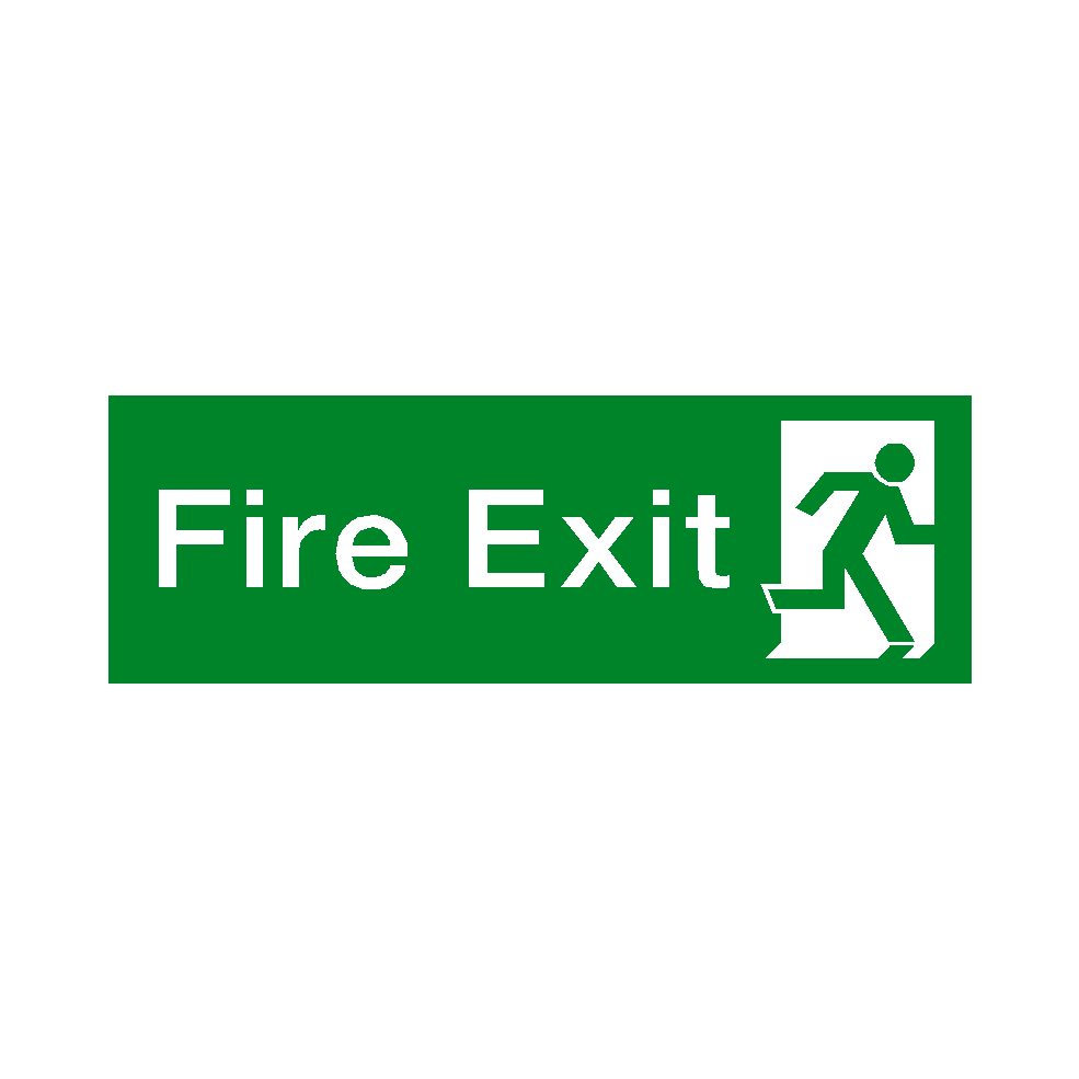 Fire Exit Right HSE Sticker | Safety-Label.co.uk