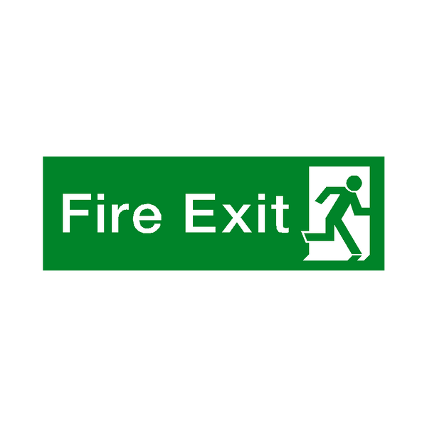 Fire Exit Right HSE Sticker | Safety-Label.co.uk