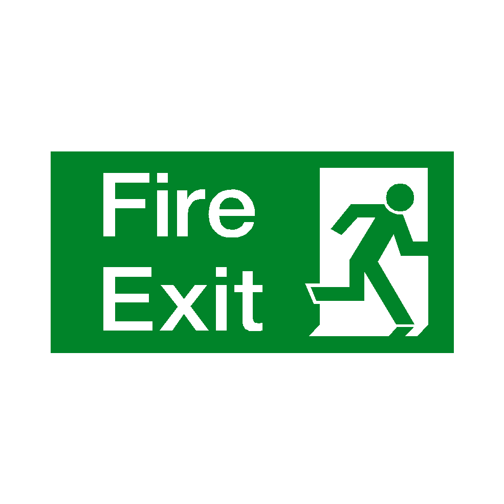 Fire Exit Right Sticker | Safety-Label.co.uk