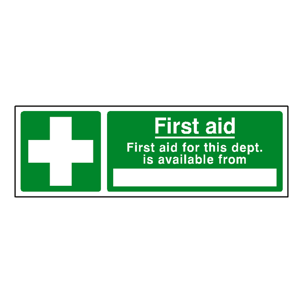 First Aid Department Sticker | Safety-Label.co.uk