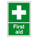 First Aid Sticker Portrait | Safety-Label.co.uk