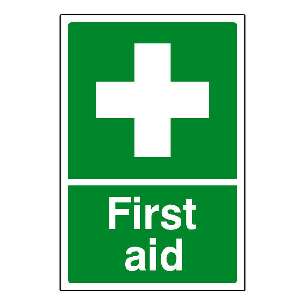 First Aid Sticker Portrait | Safety-Label.co.uk