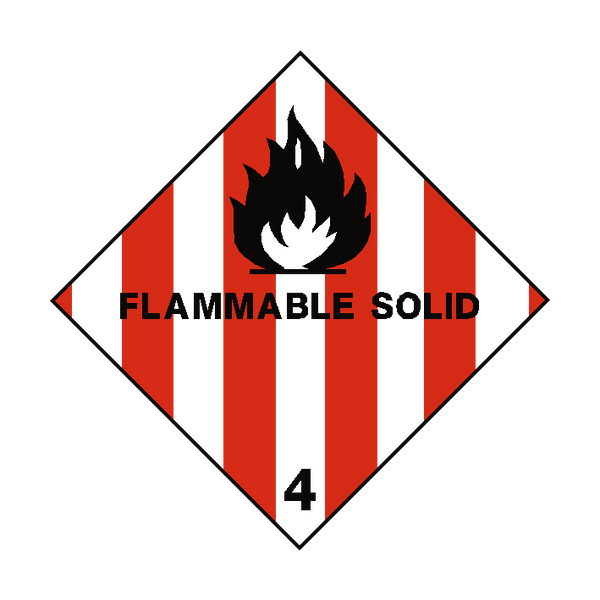 Flammable Solids 4 Label | Safety-Label.co.uk