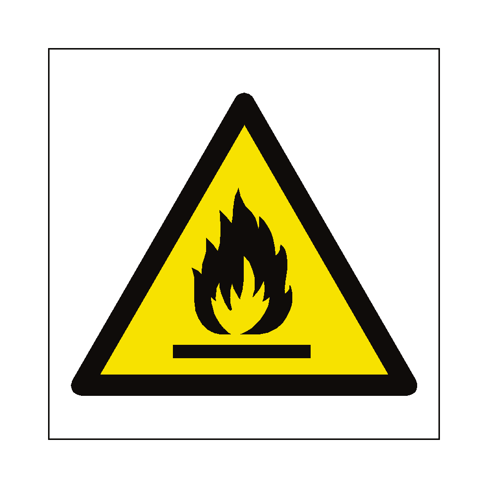 Flammable Materials Symbol Sign SafetyLabel.co.uk