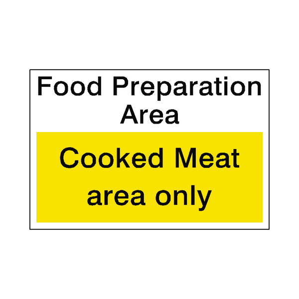 Food Prep Cooked Meat Sticker | Safety-Label.co.uk