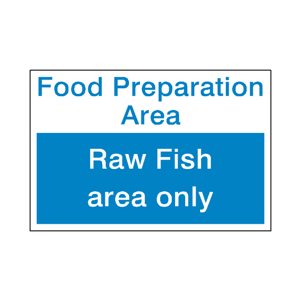 Food Prep Raw Fish Sticker | Safety-Label.co.uk