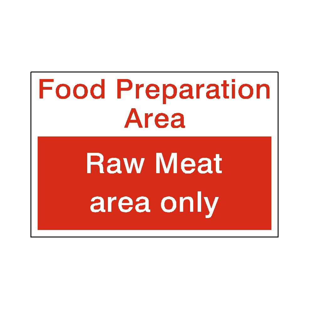 Raw Meat Area Sticker | Safety-Label.co.uk
