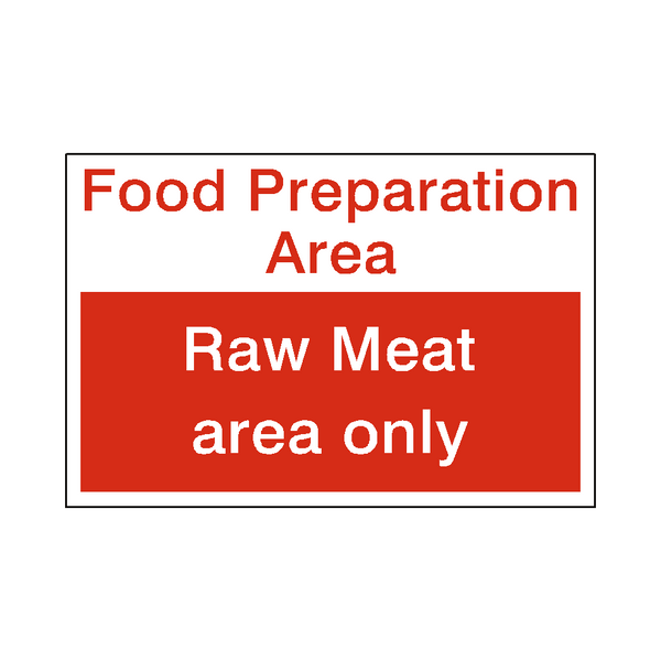 Food Prep Raw Meat Sticker | Safety-Label.co.uk
