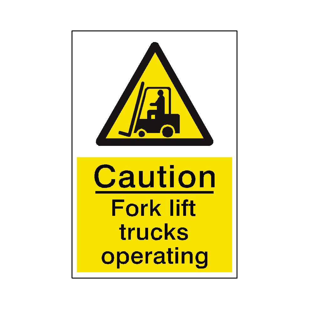 Fork Lift Truck Hazard Sign | Safety-Label.co.uk