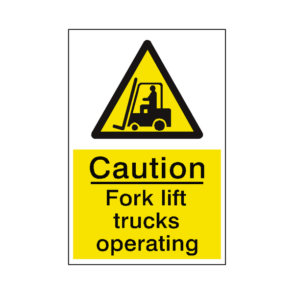 Fork Lift Truck Hazard Sign | Safety-Label.co.uk