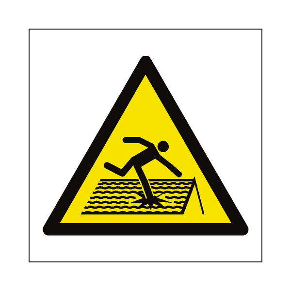 Fragile Roof Hazard Symbol Label | Safety-Label.co.uk