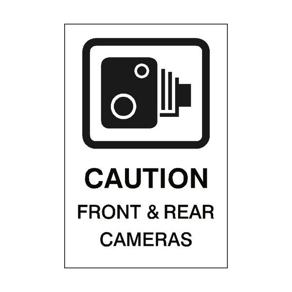 Front & Rear Cameras Vehicle Sticker | Safety-Label.co.uk