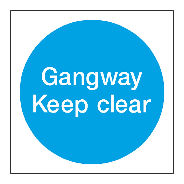 Gangway Keep Clear Door Sticker | Safety-Label.co.uk