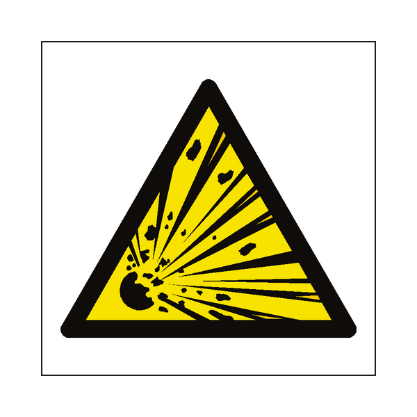 General Explosive Material Hazard Symbol Label | Safety-Label.co.uk