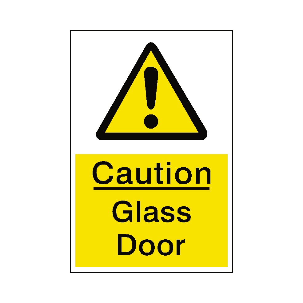 Glass Risk Sign Glass Door Hazard Sign | Safety-Label.co.uk
